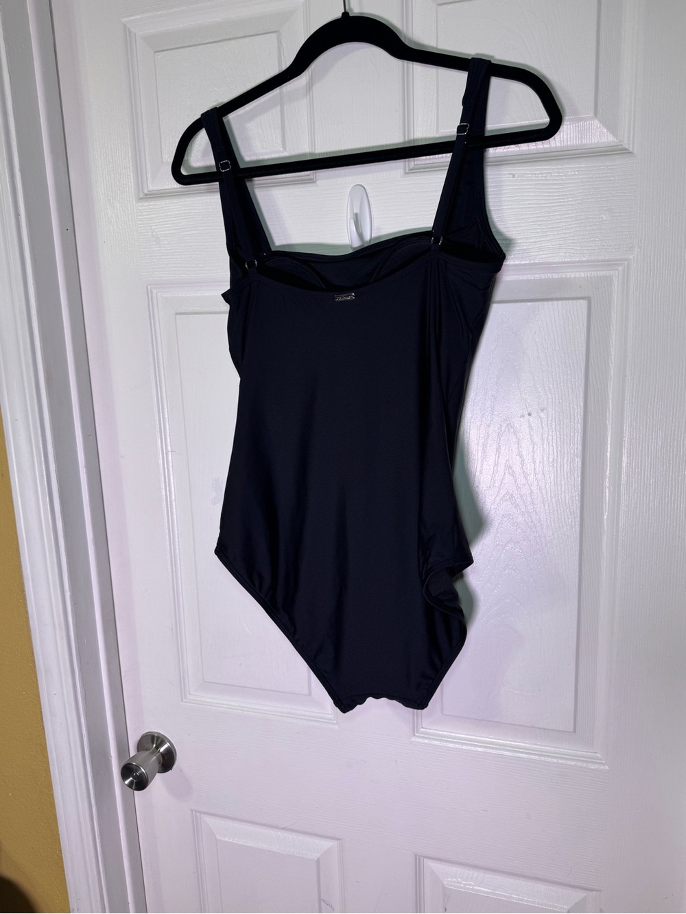 Calvin Klein Dark Black Pleated Front One-Piece Swimsuit - Picture 2 of 8